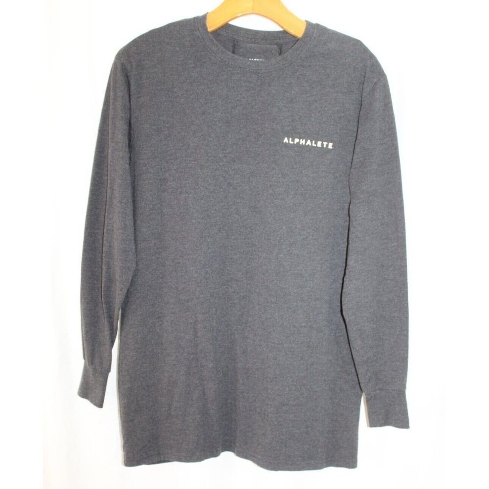 Alphalete‎ Mens Grey Performance Fit Long Sleeve Shirt S